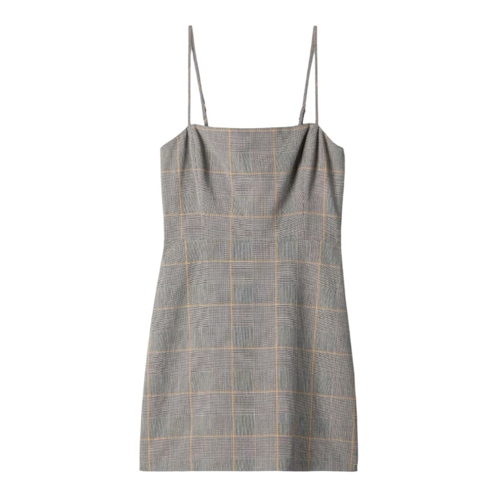 Aritzia Wilfred New Classic Plaid Check Mini Dress in Gray Size 4